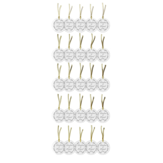 Personalized Christmas 2026 Glass Ornaments | Bride and Groom Names | Wedding Favors with Gold Ribbon
