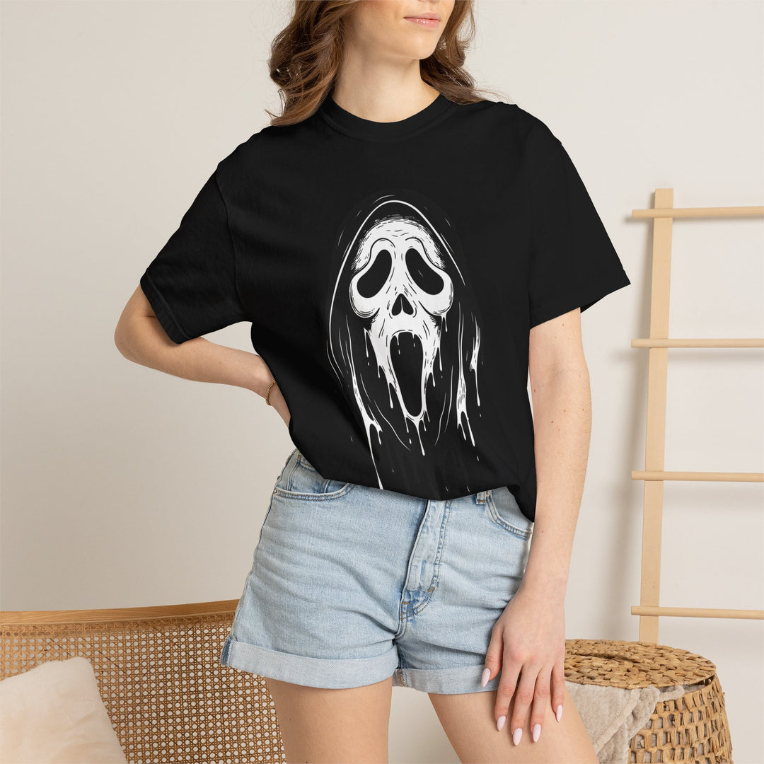 Scream Mask Face T-Shirt | Creepy Ghost Funny Spooky Halloween Season Shirt