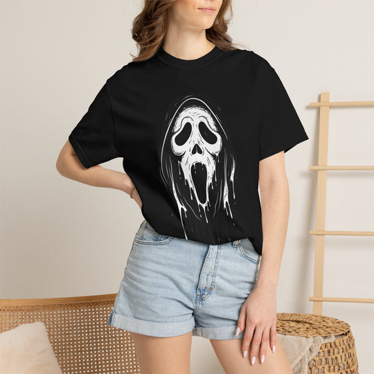 Scream Mask Face T-Shirt | Creepy Ghost Funny Spooky Halloween Season Shirt