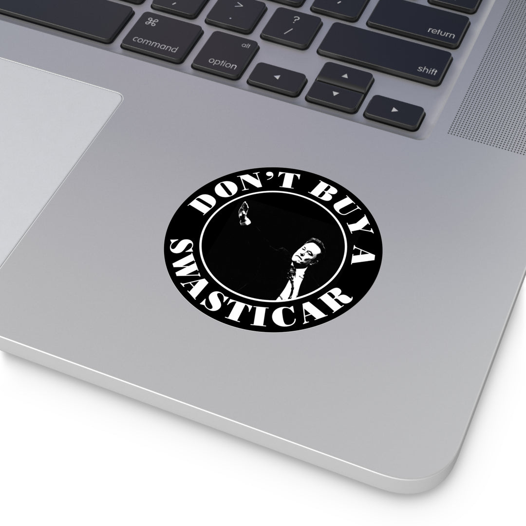 Don't Buy a Swasticar - Waterproof Round Vinyl Stickers