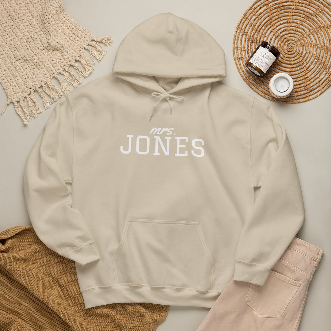 Wedding Hoodie | Personalized Name Script &amp; Text for Bride and Bridesmaids