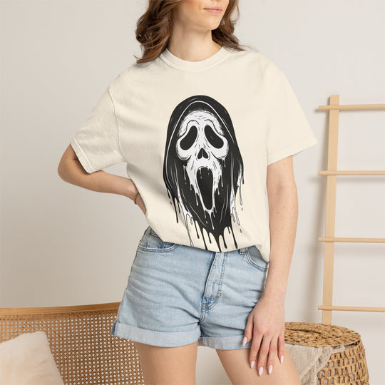 Scream Mask Face T-Shirt | Creepy Ghost Funny Spooky Halloween Season Shirt