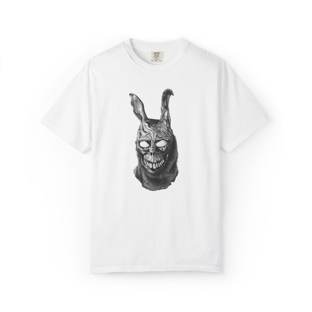 Mad World Donnie Darko Inspired Distorted Rabbit Skull T-Shirt | Dark Surreal Bunny Graphic