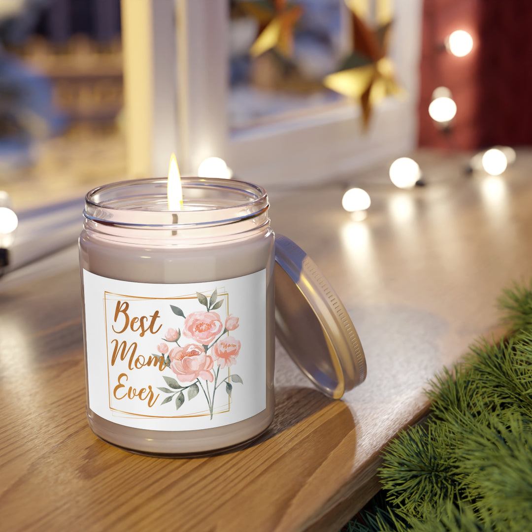 Best Mom Ever Floral Soy Candle 9oz | White Lid, Mother&
