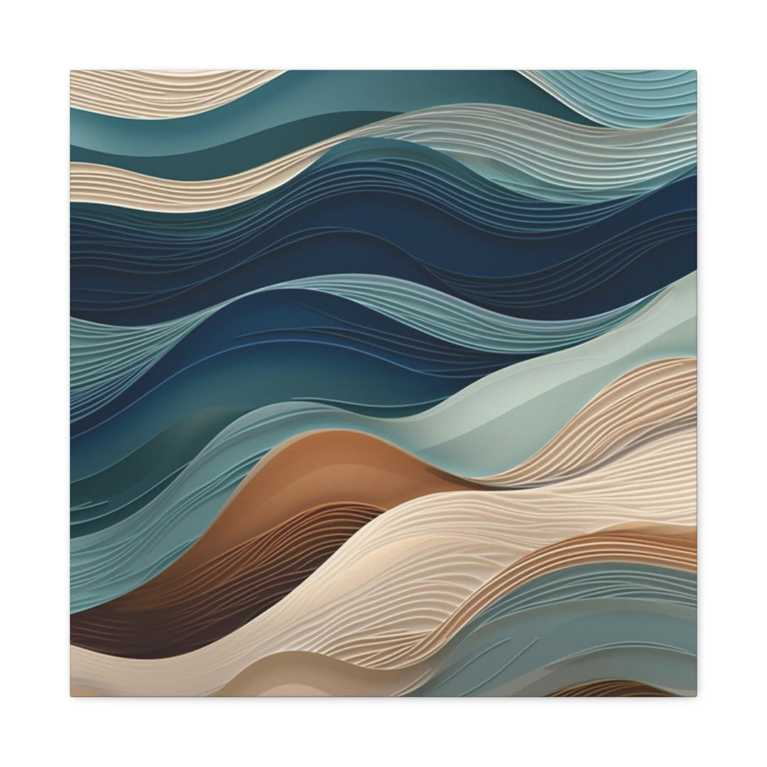 3D Ocean Abstract Wall Print (v3) - Original Large Canvas 24" x 24"