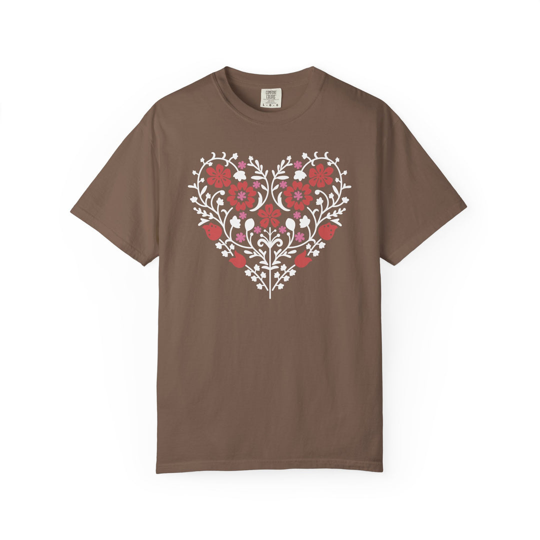 BOHO Floral Heart T-Shirt | Floral Fall Graphic Flowers and Hearts Tee