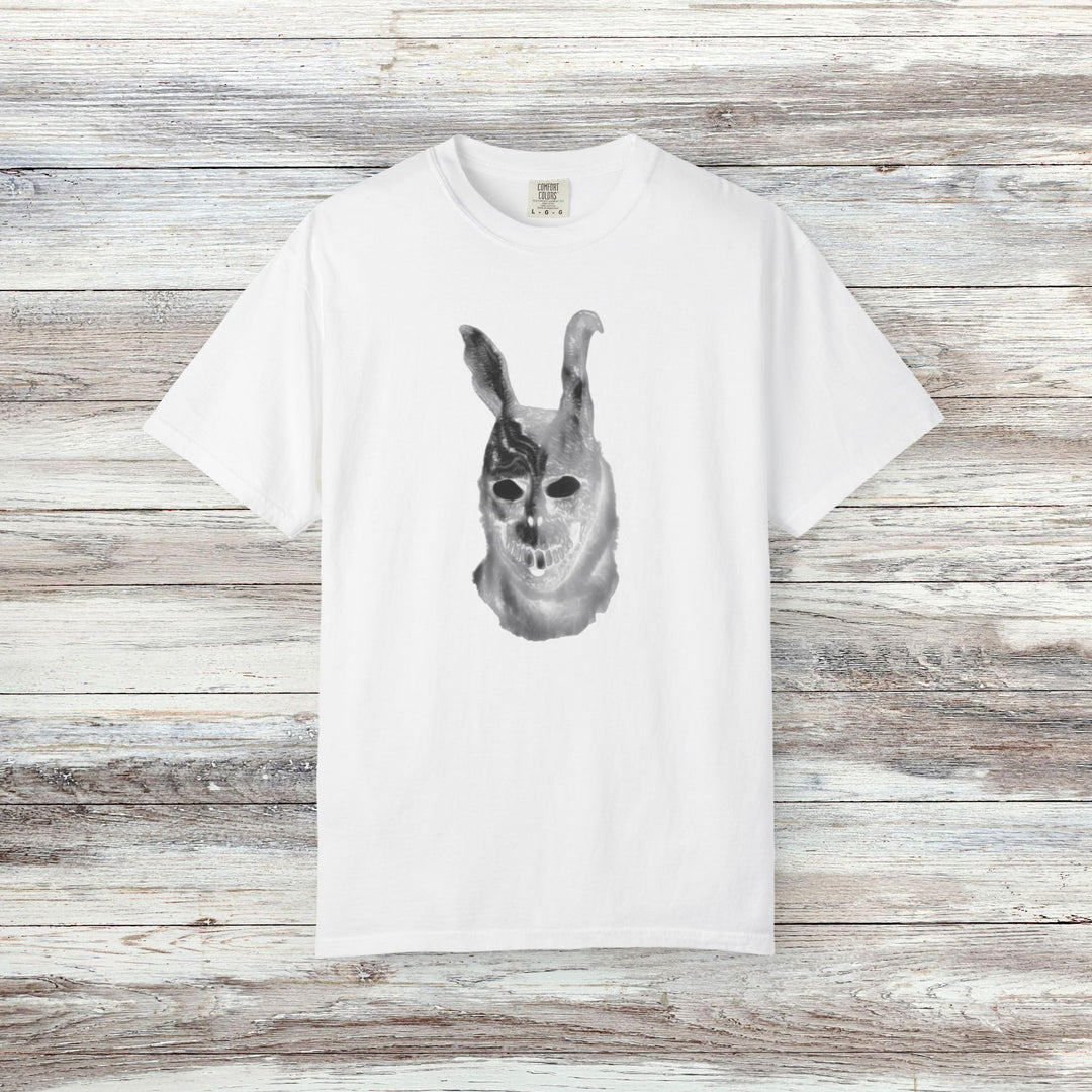 Mad World Donnie Darko Inspired Distorted Rabbit Skull T-Shirt | Dark Surreal Bunny Graphic