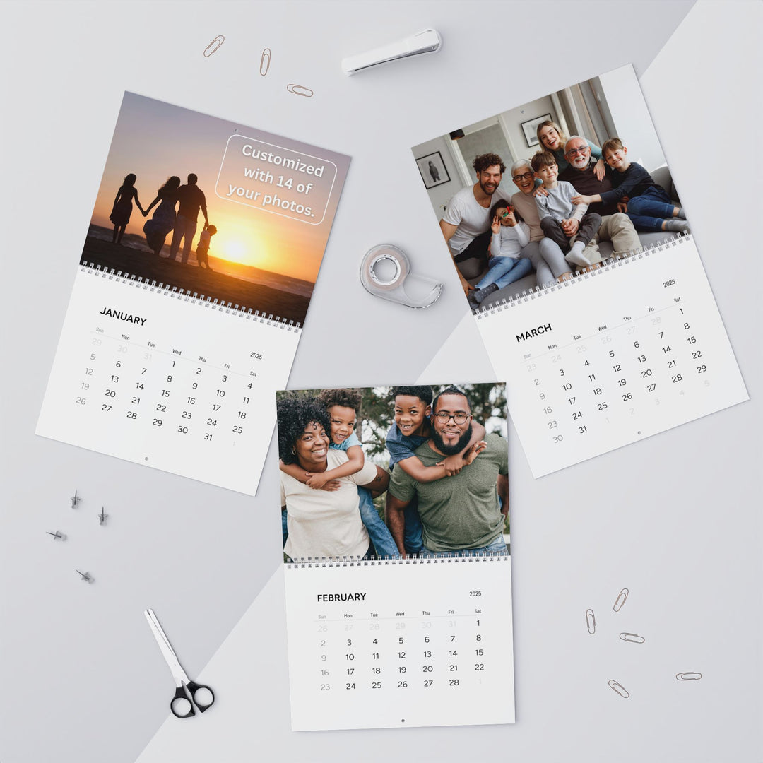 Custom 2025 Photo Wall Calendar - Personalized Picture Monthly Calendar - Custom Family Photo Keepsake