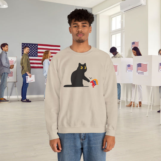 Black Cat vs. MAGA GOP Elephant Sweatshirt