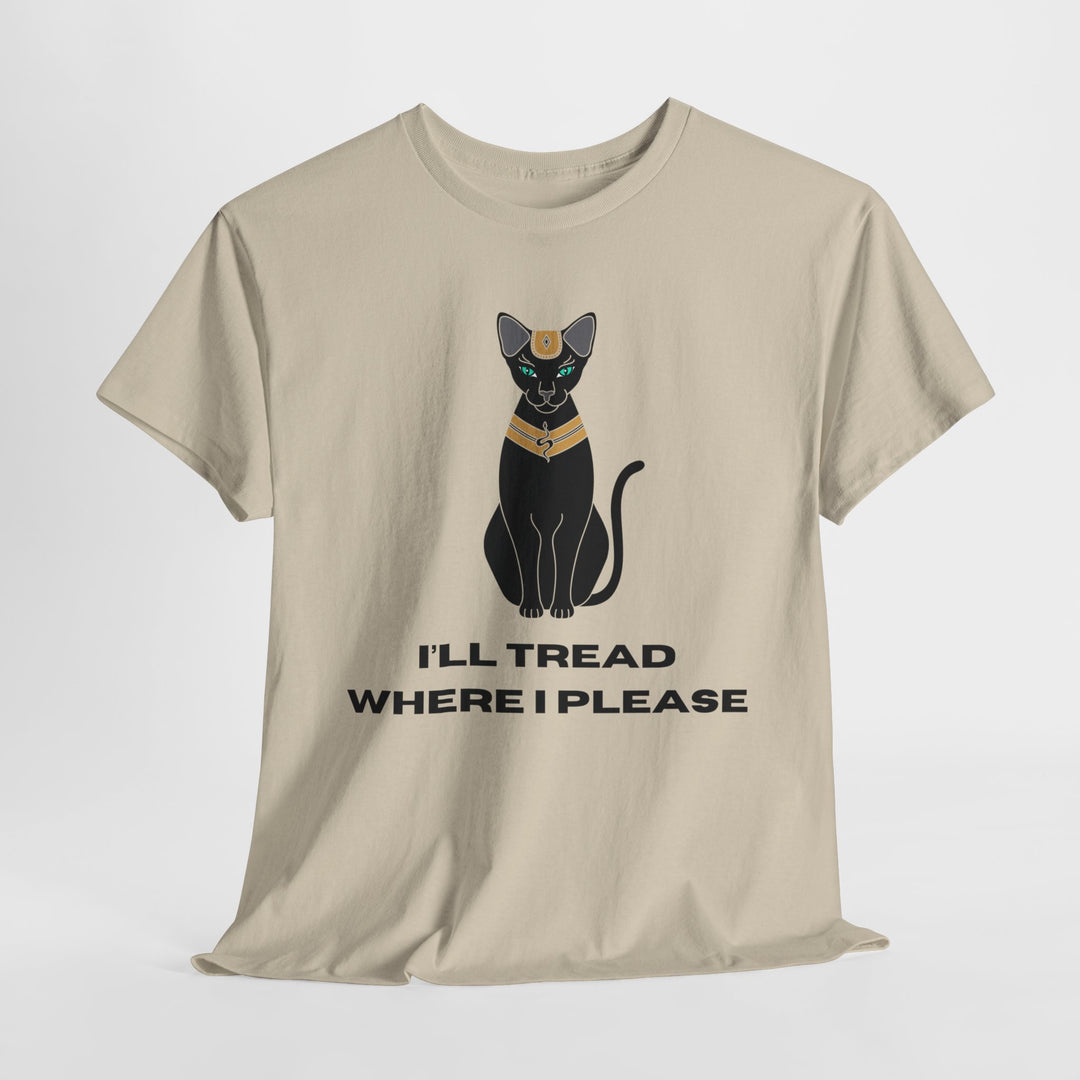 Empowering T-Shirt - I'll Tread Where I Please - Black Cat with Snake Design - Gadsden Flag