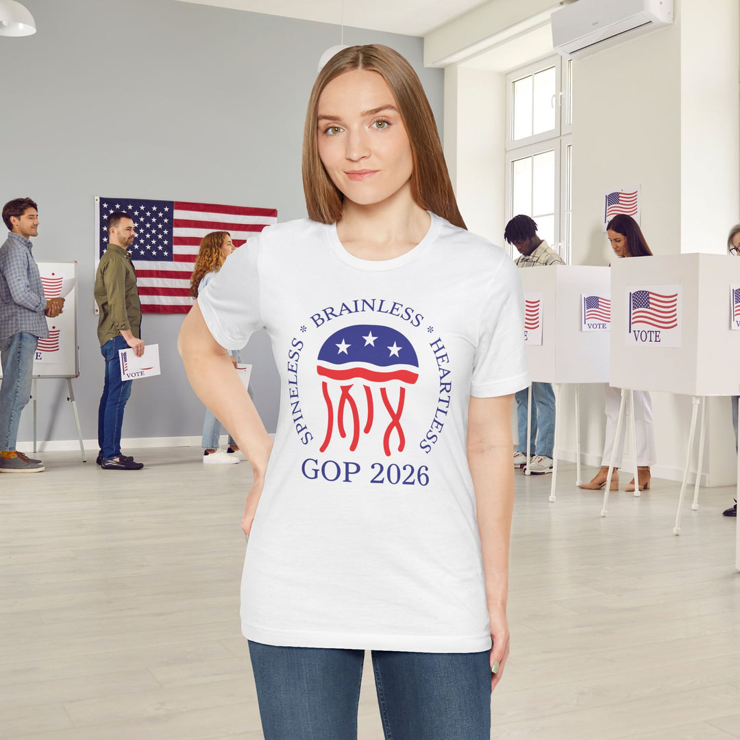 Jellyfish GOP Logo T-Shirt - Funny Anti-Trump Shirt | Satirical Anti-MAGA Graphic Tee for Political Humor