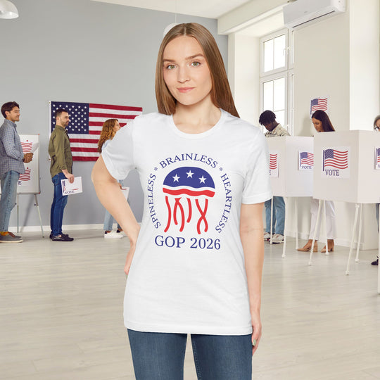 Jellyfish GOP Logo T-Shirt - Funny Anti-Trump Shirt | Satirical Anti-MAGA Graphic Tee for Political Humor