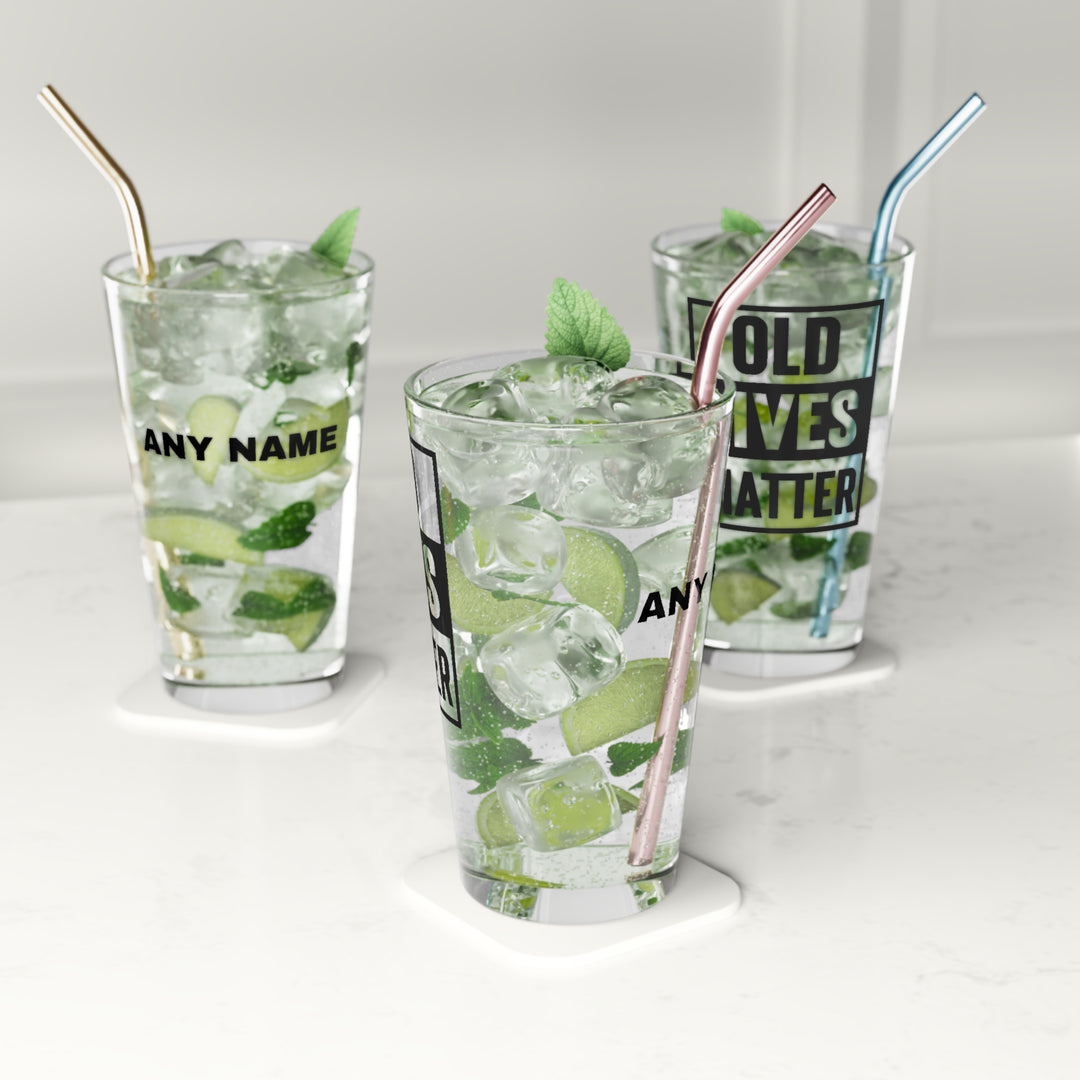 Old Lives Matter Pint Glass - Custom Birthday Gift Beer Glass Personalized Gift