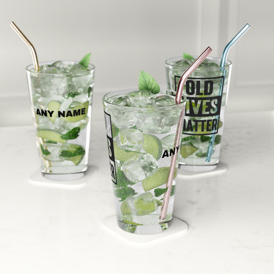 Old Lives Matter Pint Glass - Custom Birthday Gift Beer Glass Personalized Gift