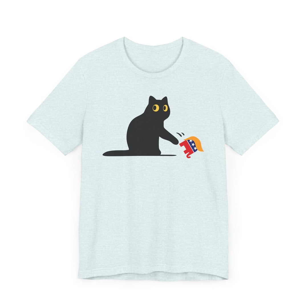 Kamala 2024 Black Cat T-Shirt - Anti-Trump GOP Elephant Knockdown