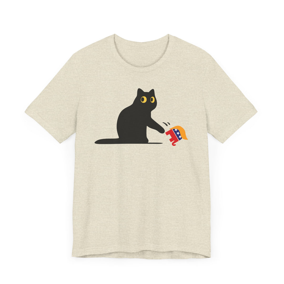 Black Cat T-Shirt - Anti-Trump GOP Elephant Knockdown