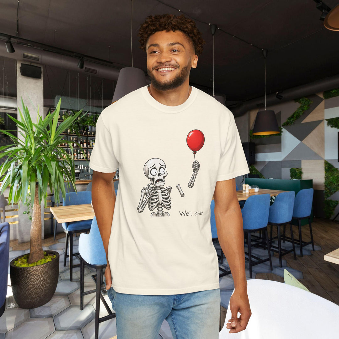 Funny Fall Skeleton and Balloon T-Shirt | Unisex Comfort Colors® Tee