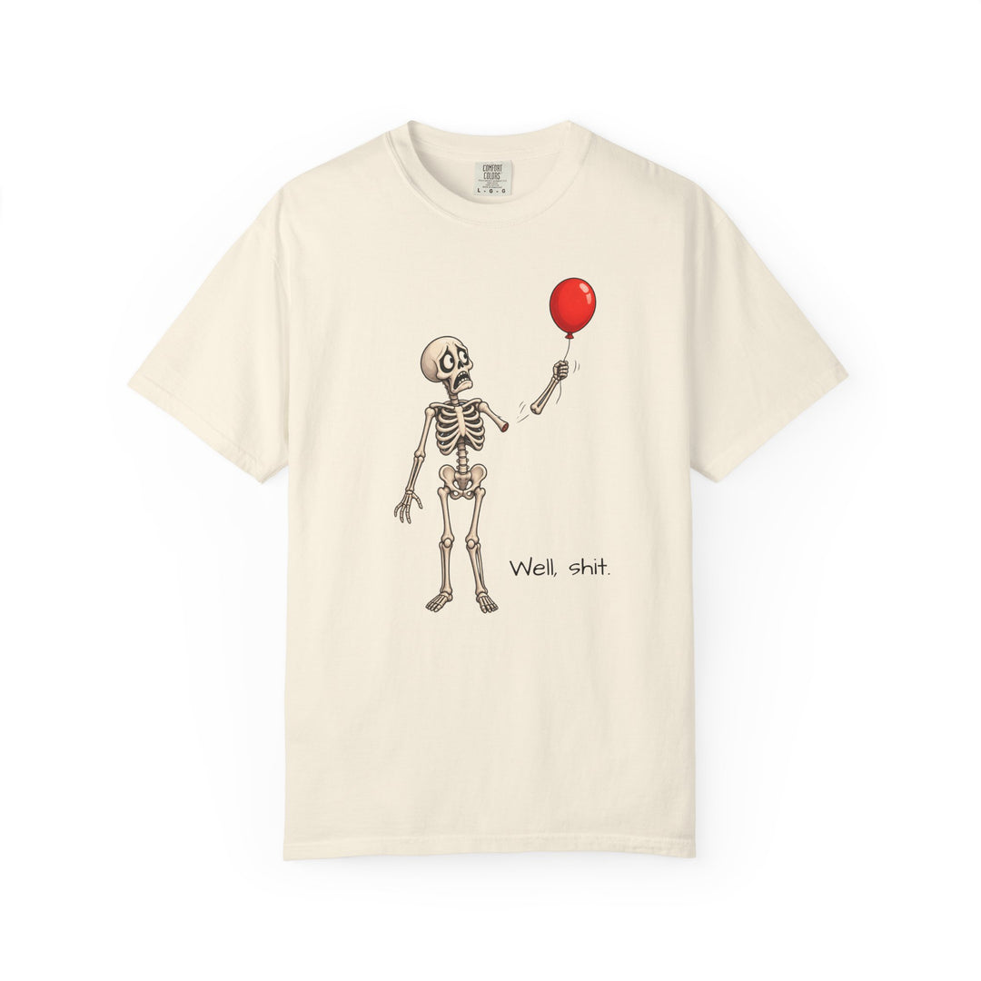 Funny Fall Skeleton and Balloon T-Shirt | Unisex Comfort Colors® Tee