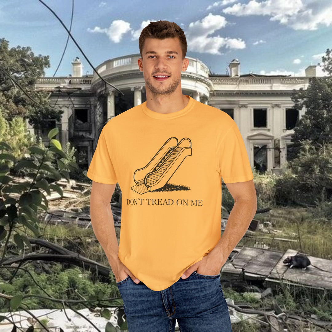 Trump Escalator Joke T-shirt, Political Graphic Tee, Gadsden Flag Mockery Shirt