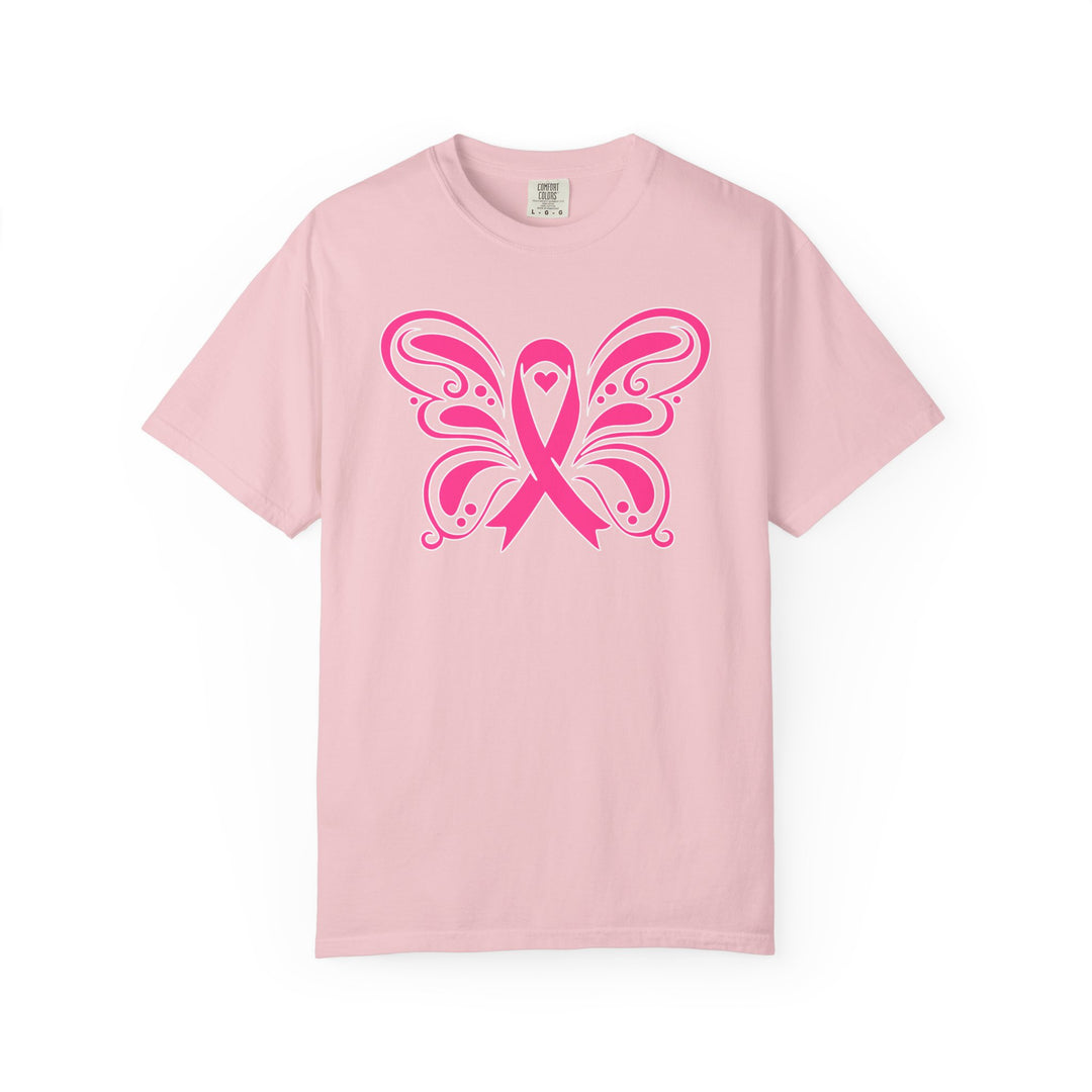 Breast Cancer Awareness Month T-Shirt | In October We Wear Pink Shirt | Butterfly Pink Ribbon Design Fall Shirt