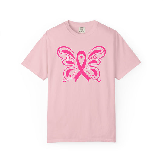 Breast Cancer Awareness Month T-Shirt | In October We Wear Pink Shirt | Butterfly Pink Ribbon Design Fall Shirt