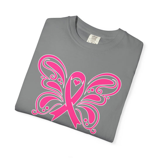 Breast Cancer Awareness Month T-Shirt | In October We Wear Pink Shirt | Butterfly Pink Ribbon Design Fall Shirt