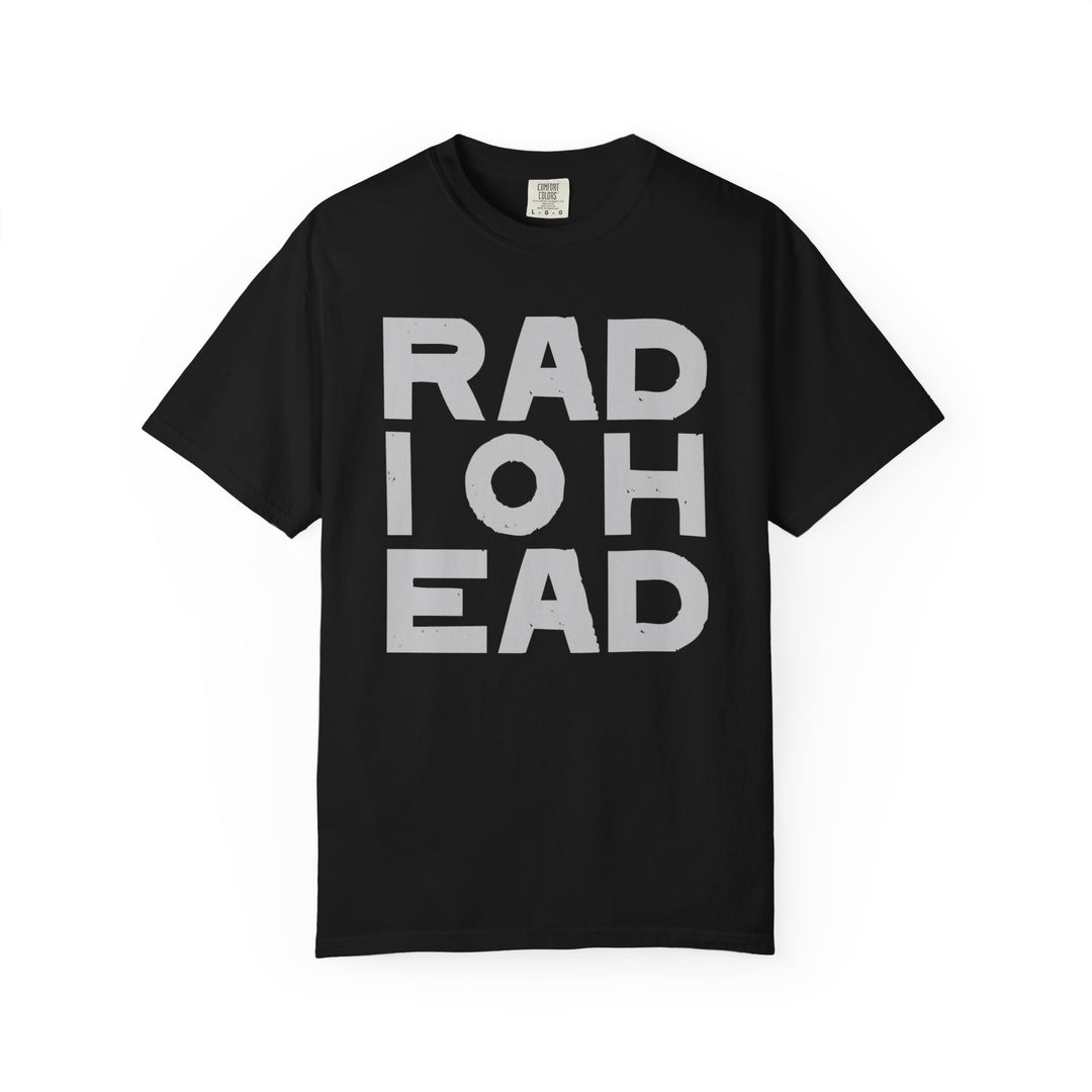 RADIOHEAD T-Shirt with Bold Stacked Letters Minimalist