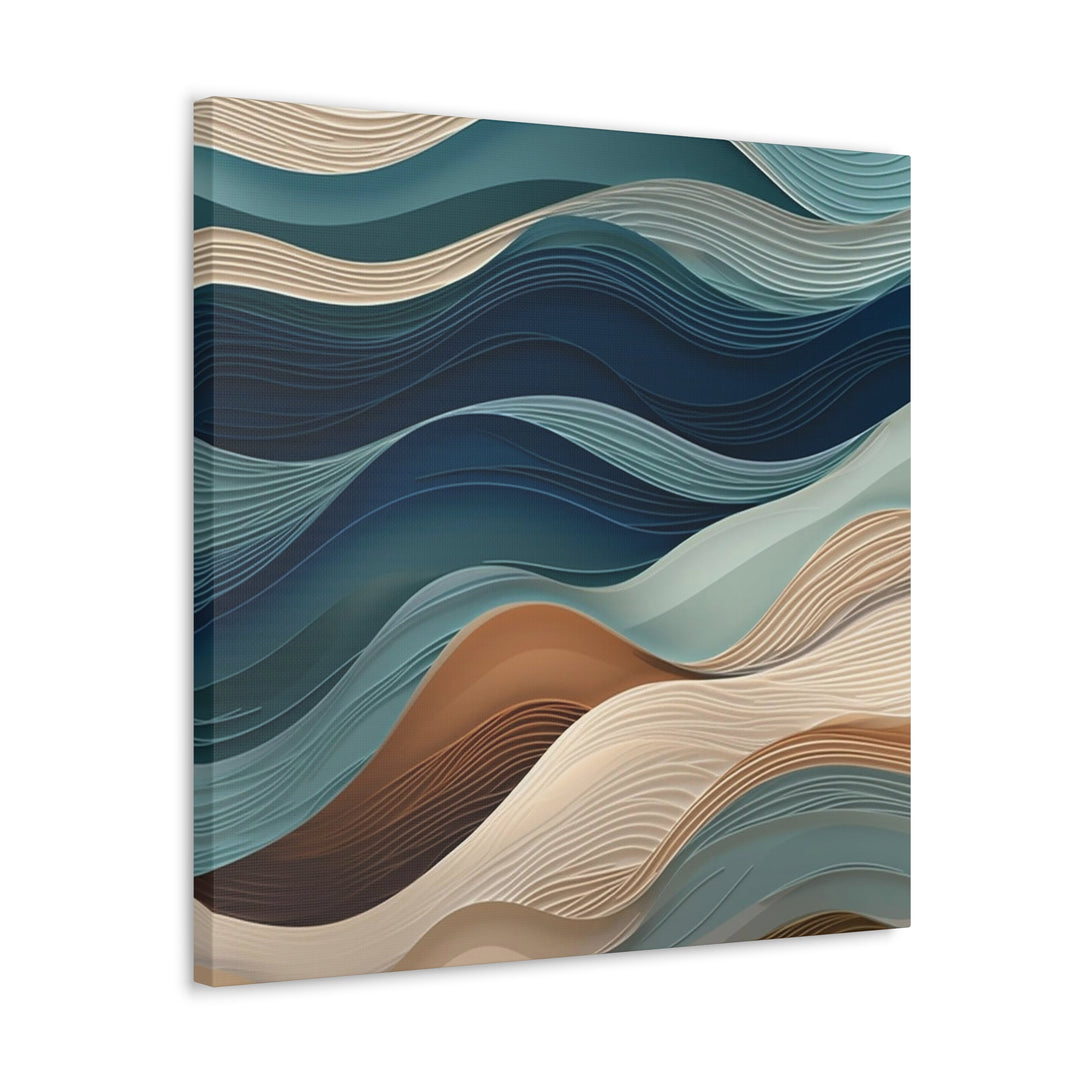 3D Ocean Abstract Wall Print (v3) - Original Large Canvas 24" x 24"