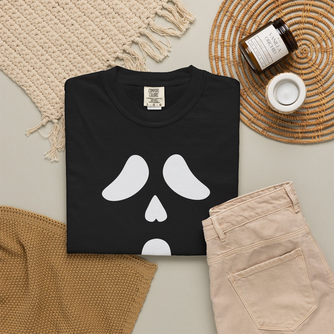 Scream Mask Face T-Shirt | Creepy Ghost Funny Spooky Halloween Season Shirt