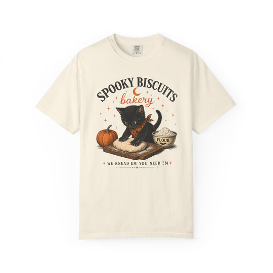 Funny Fall Spooky Biscuits T-Shirt | Cat Lovers Trendy Fall Shirt with "We Knead Them, You Need" Them Slogan