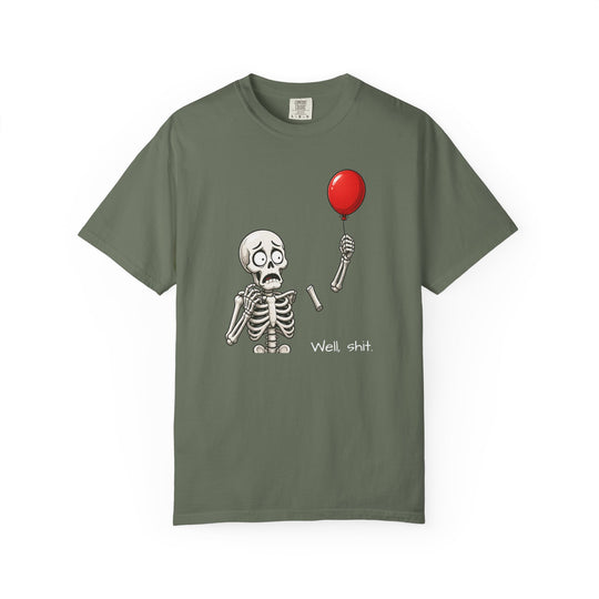 Funny Fall Skeleton and Balloon T-Shirt | Unisex Comfort Colors® Tee
