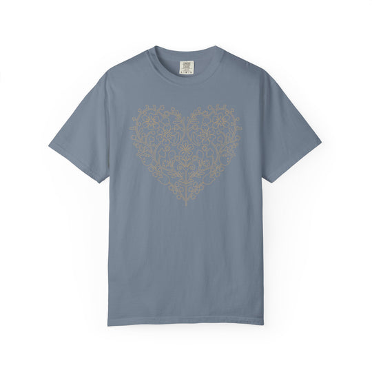 BOHO Floral Heart T-Shirt | Fall Flowers &amp; Hearts Comfort Colors® Tee for Women