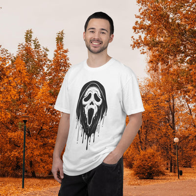 Scream Mask Face T-Shirt | Creepy Ghost Funny Spooky Halloween Season Shirt