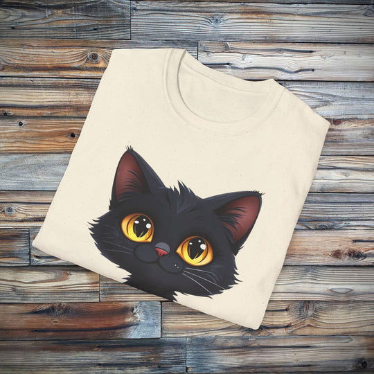 Cute Black Cat Unisex Tee - Softstyle T-Shirt, Funny Cat Lover Gift, Halloween Shirt