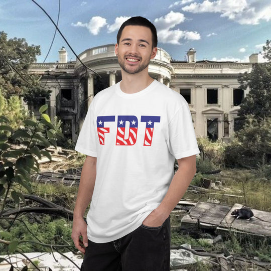 FDT flag letters T-shirt | American flag typography political tee