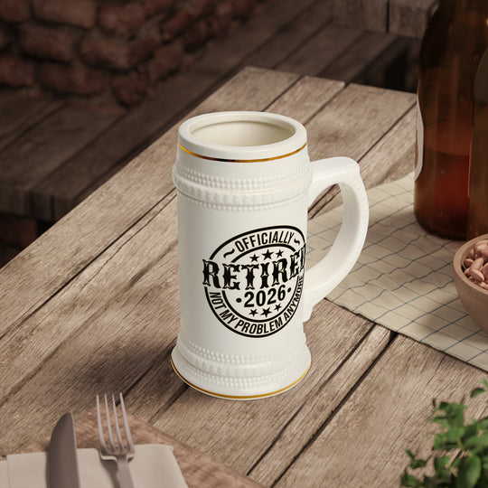 Officially Retired 2026 Beer Stein Mug | Retirement Celebration, Funny Retirement Saying