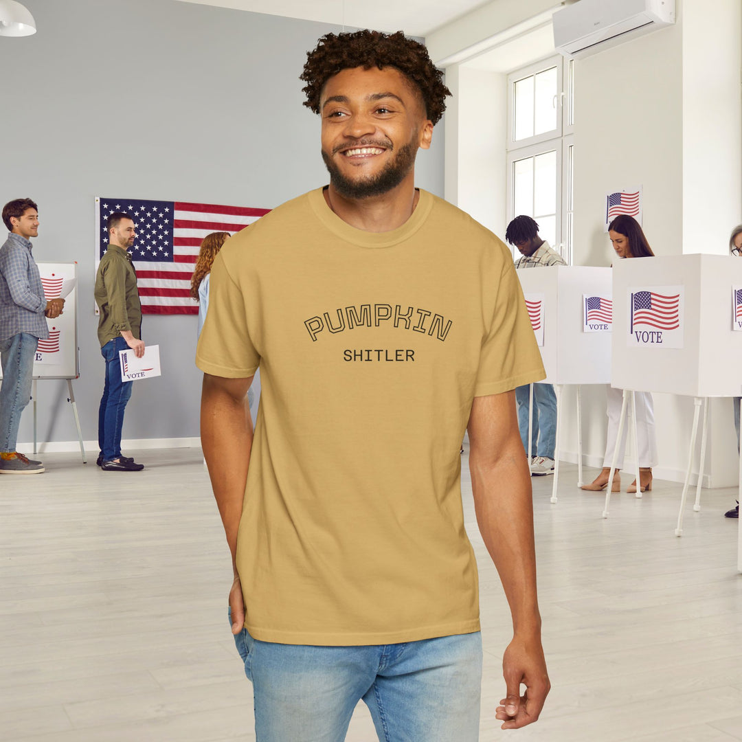 Pumpkin Shitler T-Shirt | Anti-Trump Anti-MAGA 2026 Election Blue Wave Tee Shirt