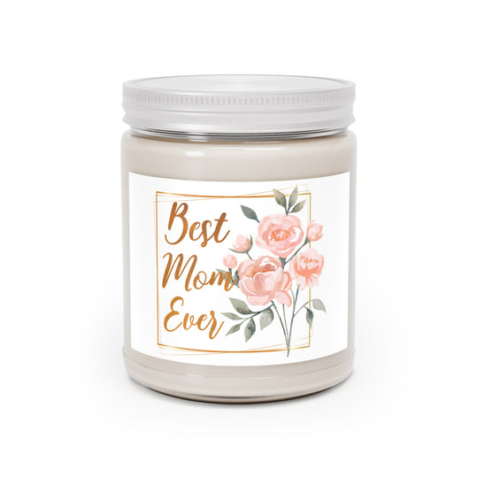 Best Mom Ever Floral Soy Candle 9oz | White Lid, Mother&