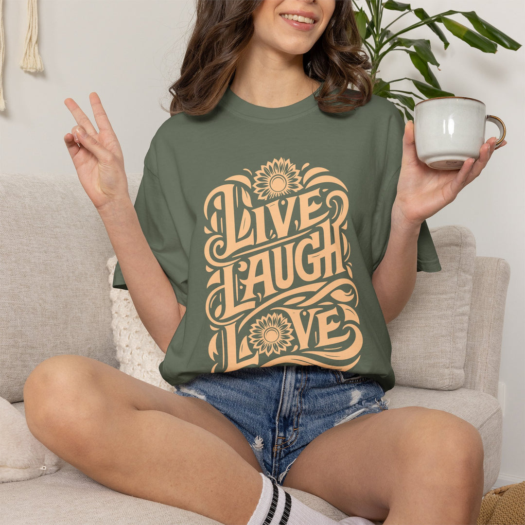 Live Laugh Love T-Shirt | Floral Sunflower Fall Graphic Comfort Colors® Tee
