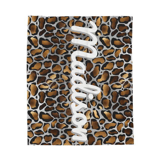 Get Wildly Cozy - Manta personalizada con estampado de leopardo