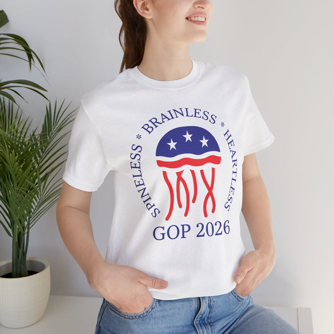 Jellyfish GOP Logo T-Shirt - Funny Anti-Trump Shirt | Satirical Anti-MAGA Graphic Tee for Political Humor