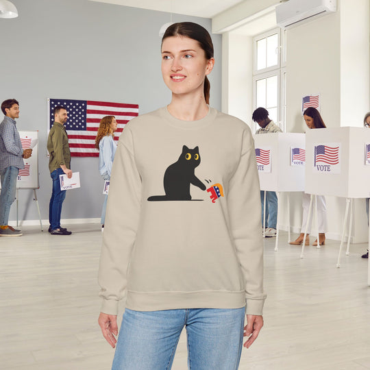 Black Cat vs. MAGA GOP Elephant Sweatshirt