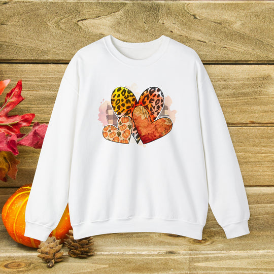 Love Fall Sweatshirt - Hearts with Leopard Spots