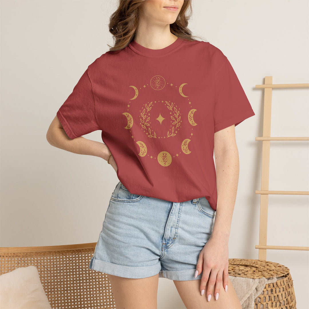 Boho Moon Phases T-Shirt | Celestial Lunar Graphic Tee | Mystic Bohemian Shirt