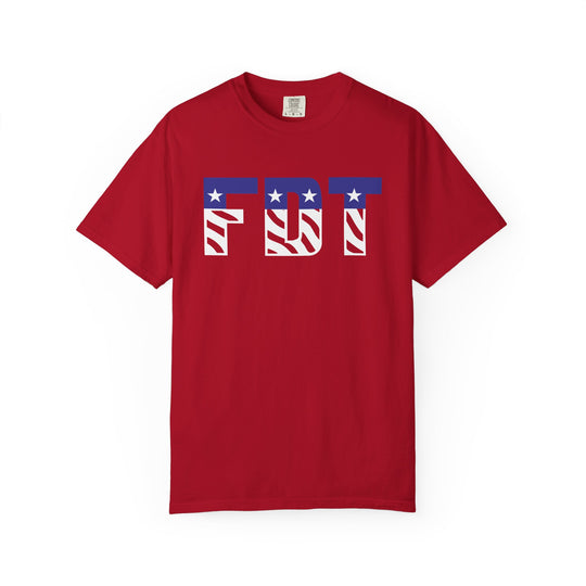 FDT flag letters T-shirt | American flag typography political tee