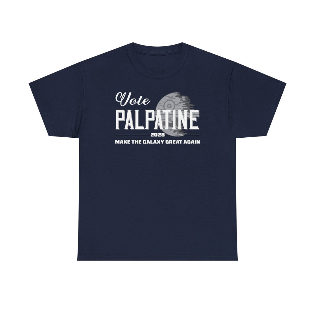 Funny Vote Palpatine 2028 Parody Political Graphic Tee for Sci-Fi Fans