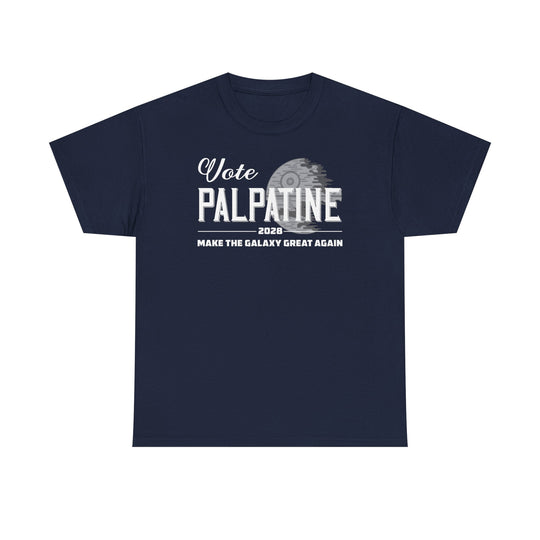 Funny Vote Palpatine 2028 Parody Political Graphic Tee for Sci-Fi Fans