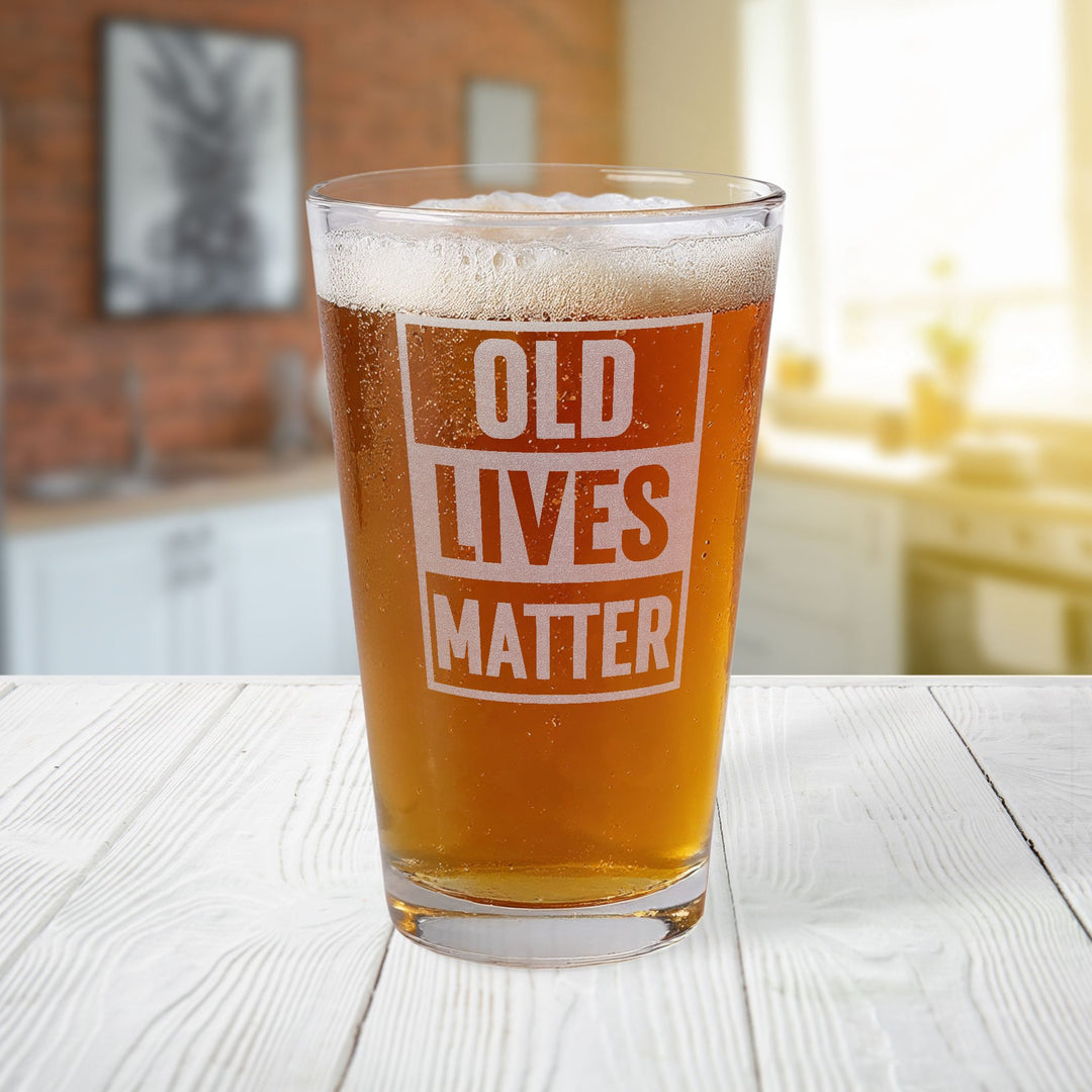 Personalized Old Lives Matter Pint Glass