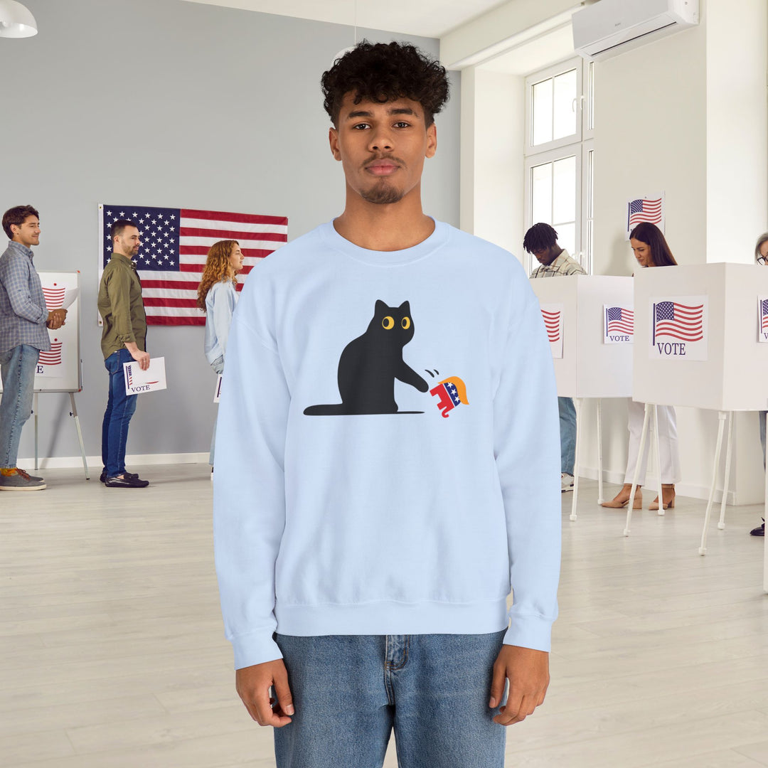 Black Cat vs. MAGA GOP Elephant Sweatshirt