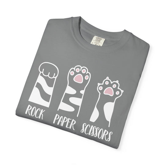 Rock Paper Scissors Cat T-Shirt | Funny Cat Lover Shirt with Cat Paws